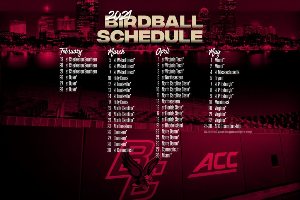Boston College Reveals 50-Game Baseball Schedule