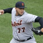Pitcher Joe Jimenez of the Detroit Tigers who could be leaving at the 2022 MLB Trade Deadline