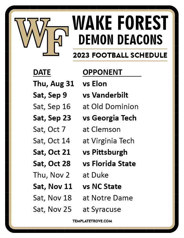 Three Wake Forest Football Games You Don’t Want to Miss
